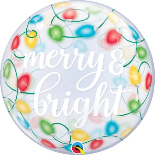 22” Qualatex Merry & Lights Bubble